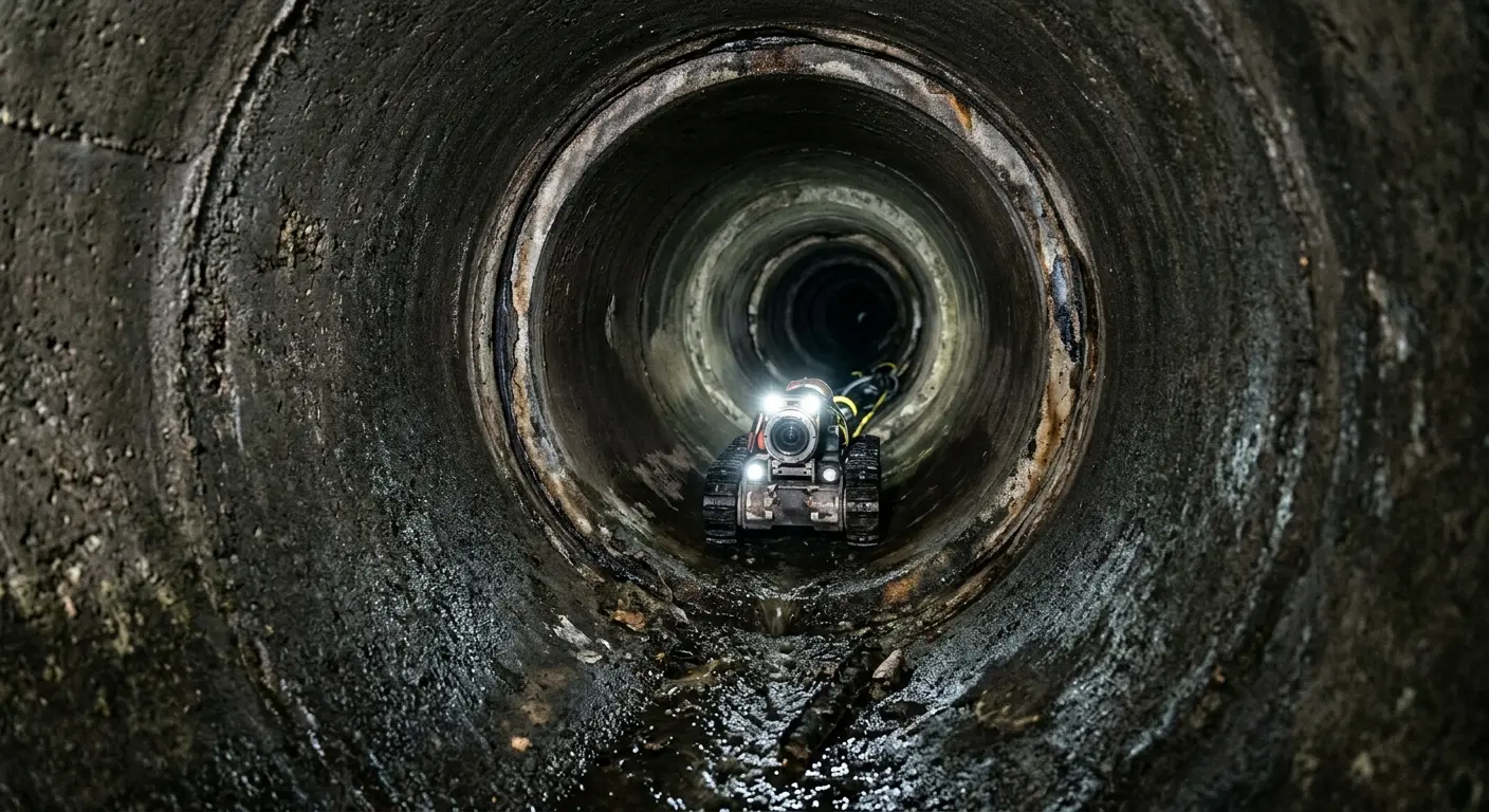 Robotic sewer camera inspecting pipe interior for Sewer Line Repair in Bullhead City